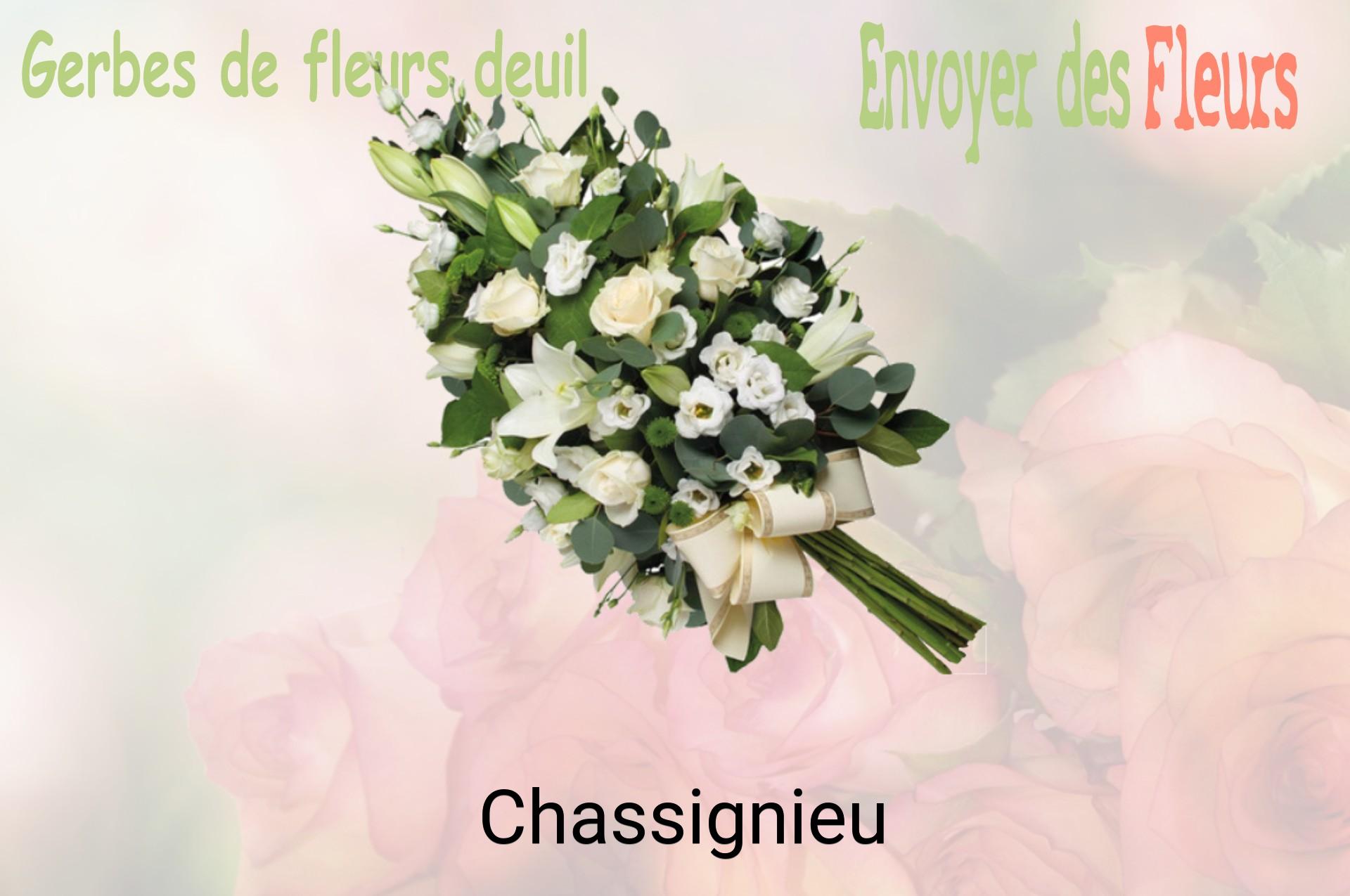 Gerbe de fleurs de deuil livrée à Chassignieu